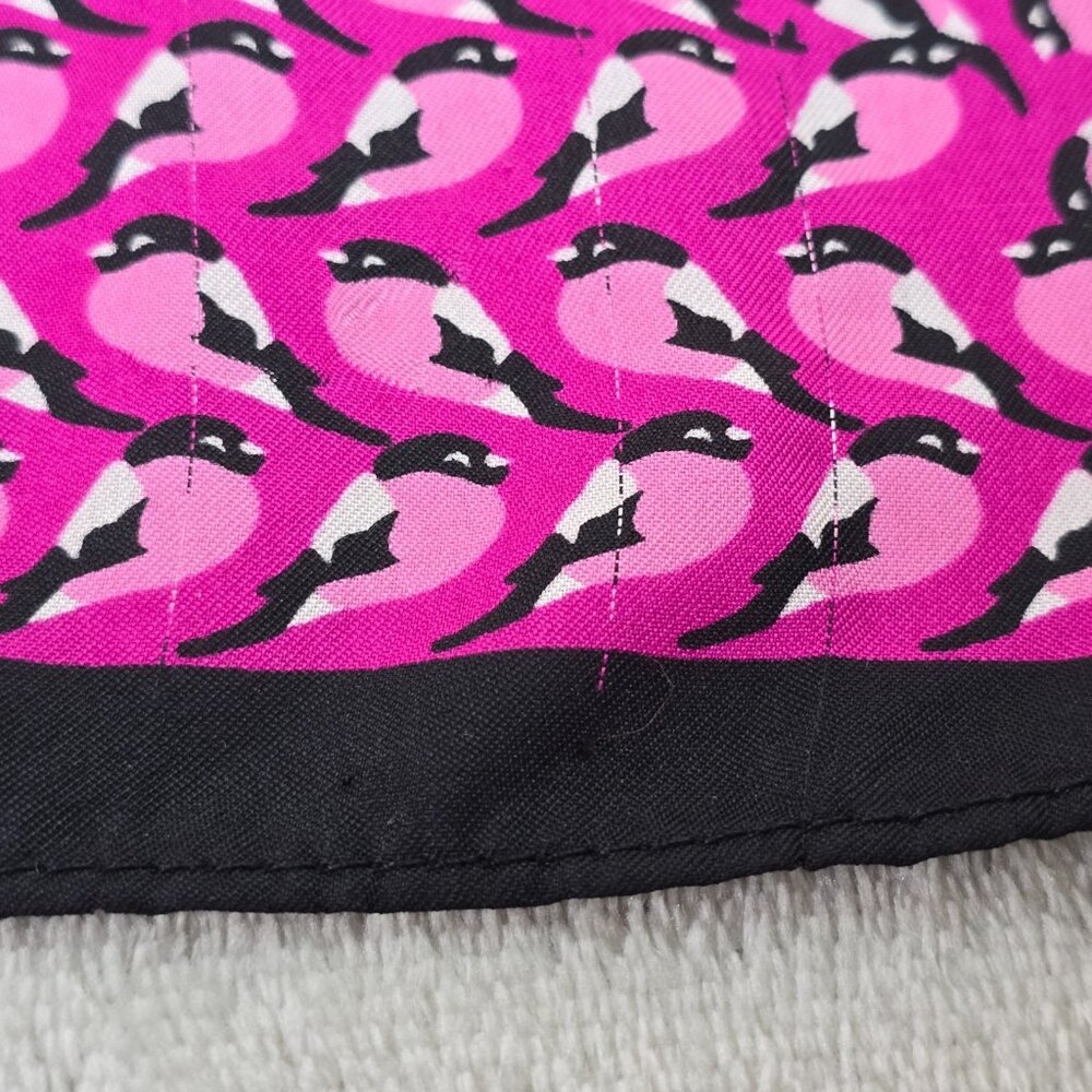 Square Scarf Women Purple Birds Magenta Whimsical Novelty Print Bold Color Pop - Picture 5 of 13